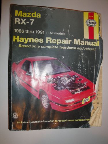 Mazda rx-7 (1986 thru 1991) car models haynes book #61036 upc 038345014192