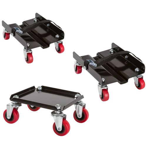 3 pc snowmobile sled mover ski &amp; track caster garage dolly cart set sno-1503