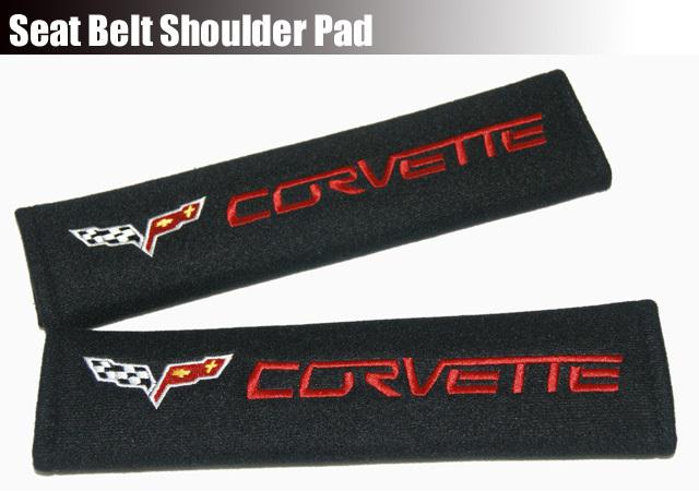 2pcs auto car seat belt shoulder pads cushions covers black for corvette