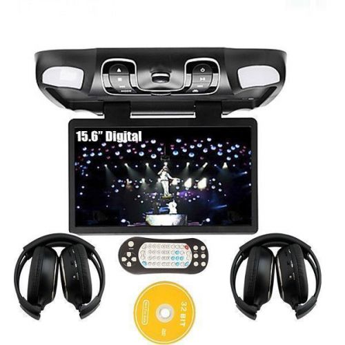 15.6&#039;&#039; roof mount car dvd player stereo lcd touch tv flip down monitor+headphone