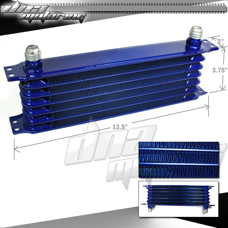 7-rows blue power coated aluminum engine/transmission oil-cooler 50°f cooling