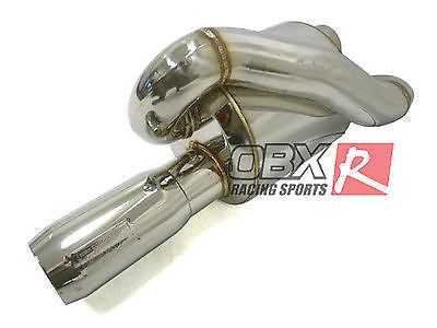 Obx universal mg01 mugen twin loop exhaust muffler fits all cars 3&#034; tip
