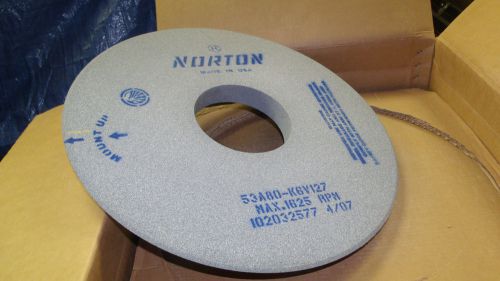 Norton surface grinding wheel 20&#034; x 1-1/2&#034; x 6&#034; arbor hole 53a80-k6v127 new