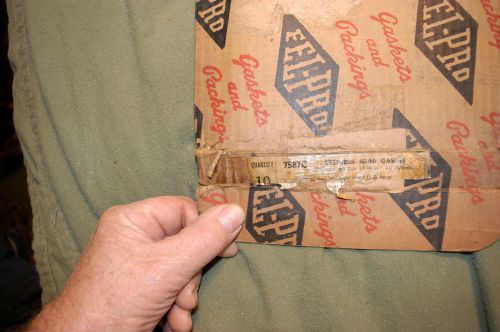 Nos copper fel-pro flathead ford &amp; mercury head gasket #7587c 3 3/8&#034; bore, r.h.