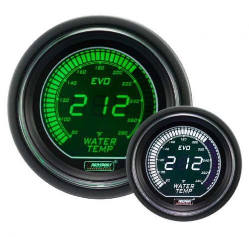 Evo series water temperature gauge-electric 52mm 2 1/16&#034; green and white
