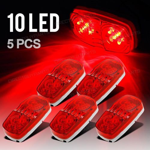 Purchase (5) Red Double Bullseye LED Clearance Marker Light Surface