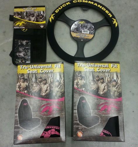 Duck commander pink seat covers visor set 