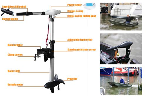 Trolling motor 100 lbs electric outboard 24v 2 hp variable speed yahch kicker