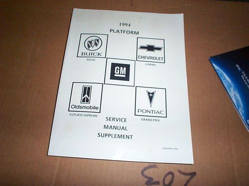 1994 pontiac grand prix buick chevrolet gm oldsmobile  service manual supplement