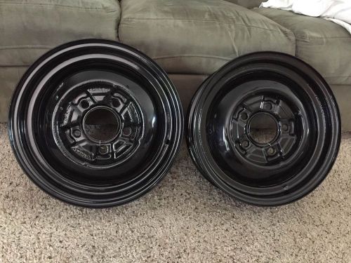 Pair ford steel wheels 16&#034; black 1940 1941 1946 1947 1948 hot rod  powdercoated