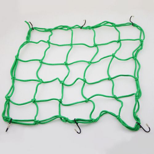 Motorcycle motorbike tank cover green bungee cord mesh cargo helmet luggage net
