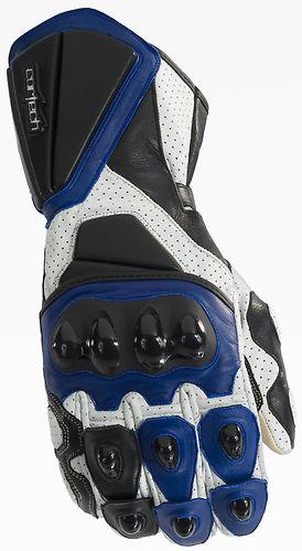 New cortech latigo-rr grade-a leather gloves, blue/black, small