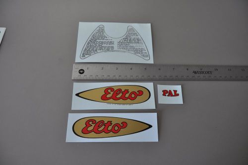 Antique elto pal water slide decals  outboard boat motor (1937-1941) fox grips