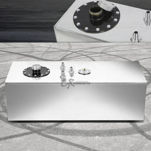 15 gallon top-feed polished aluminum gas fuel cell tank+cap+level sender+foam