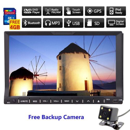 Gps navigation 2din hd 7'' car stereo dvd player bluetooth radio ipod map+camera