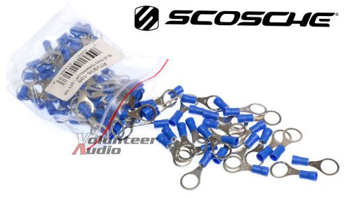 Scosche vinyl ring terminal blue 3/8&#034; 16-14 gauge 100 pieces/bag