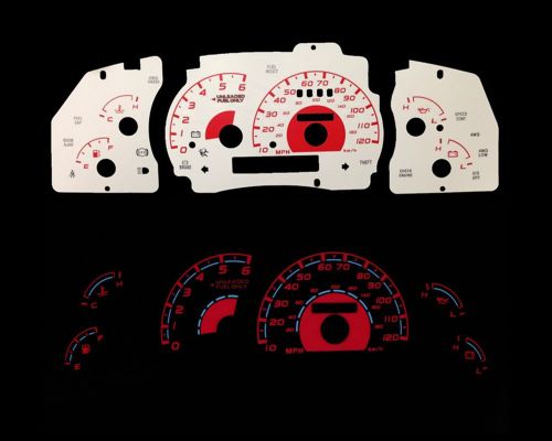 95-01 ford ranger w/tach red indigo glow white gauges (i-295)