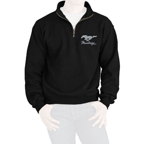 Mustang black quarter zip fleece pullover running horse xxl