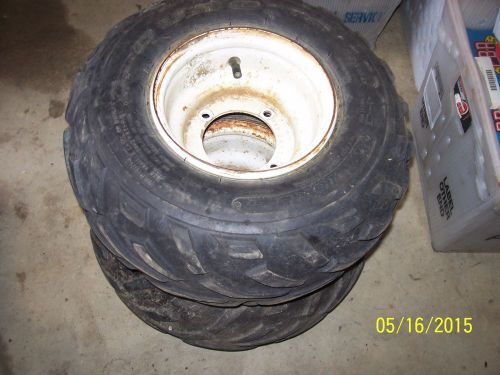 Oem factory 01-03 polaris scrambler 50 front wheels rims with tires