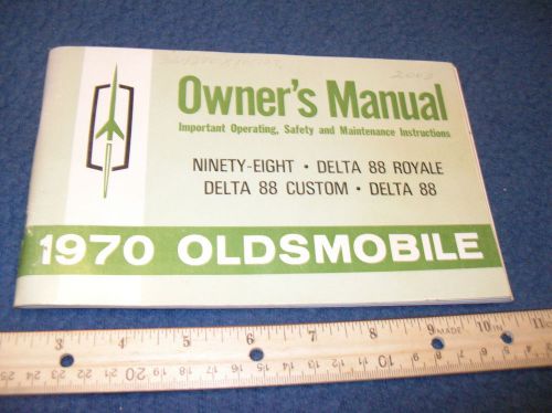 1970 oldsmobile  98 and 88 models  owners manual - good used