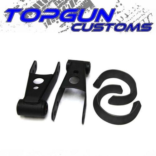 98-11 ford ranger xl/xlt 2.5&#034; blk coil spacer + 1 - 2&#034; adj lift shackle kit 2wd