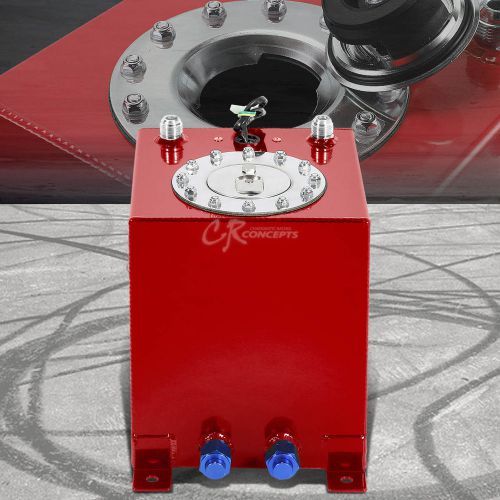 2.5 gallon/9.5l red coat aluminum racing/drift fuel cell tank+cap+level sender
