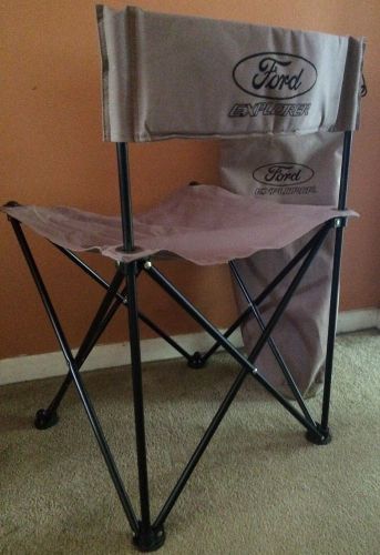 Ford explorer folding collapsible tan outdoor camping chair, bag, strap tailgate