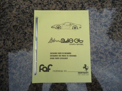 Ferrari 246 gt dino coupe spyder spare parts manual catalogue faf copy