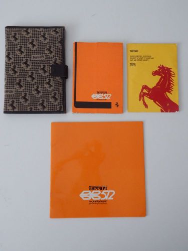 Original ferrari 512 bb pouch &amp; manual set dealer directory sales brochure