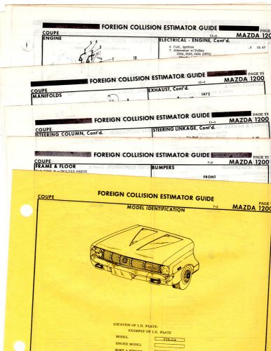 Mazda 1200 coupe body parts list frame original rare crash sheets mf