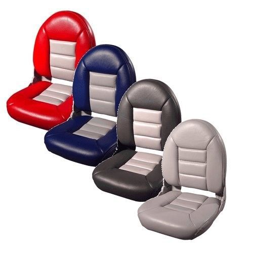 Tempress high back navistyle boat seat red / gray single boat seat tem-54911