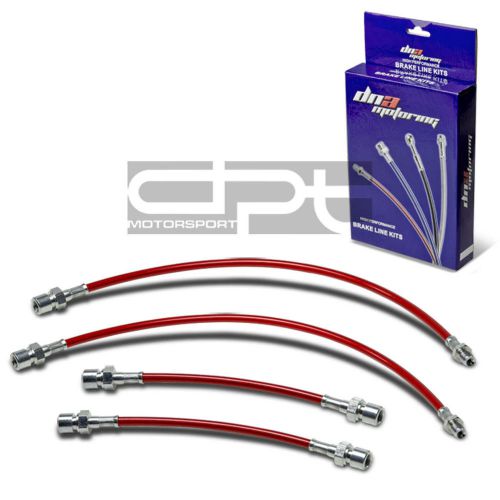 Porsche 944 front/rear stainless steel hose red pvc coated racing brake lines