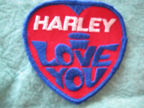 Vintage harley davidson motorcycle i love you patch 3 1/4" x 3 1/8"