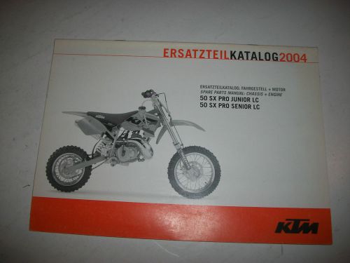 2004 ktm 50 sx pro jr.+senior lc motorcycle spare parts manual - engine+chassis