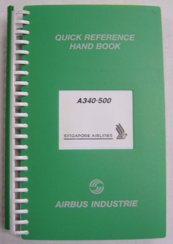 Airbus a340-500 original singapore airlines quick reference hand book