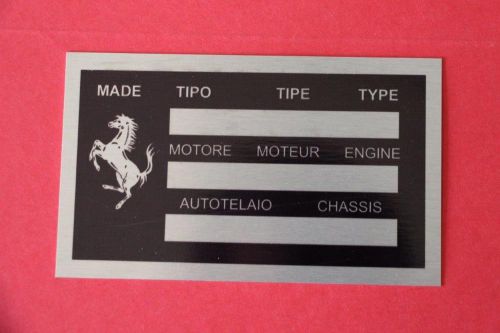 Ferrari chassis plate for vintage v12 ferrari 250 275 330 365 308  1950-80 large