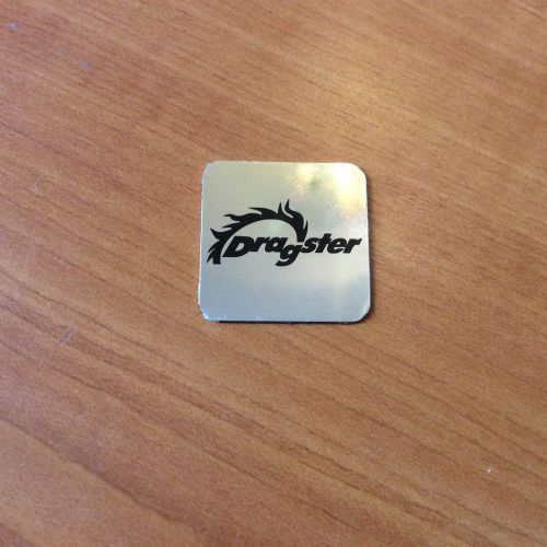 Dragster glossy aluminum sticker size 1"x1"(25.4x25.4 mm) thickness 0.02"