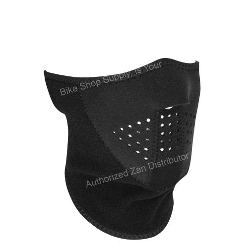 Zan headgear wnfm114h3f, 3 panel half mask, fleece neck section, rev blk, black