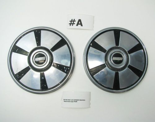 69-85 fiat 124 spider stainless steel hub caps pair of (2)