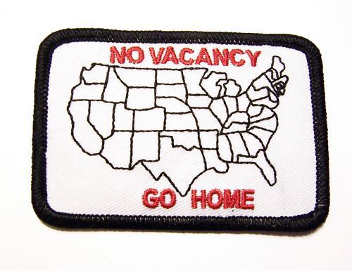 #0630 motorcycle vest patch no vacancy go home