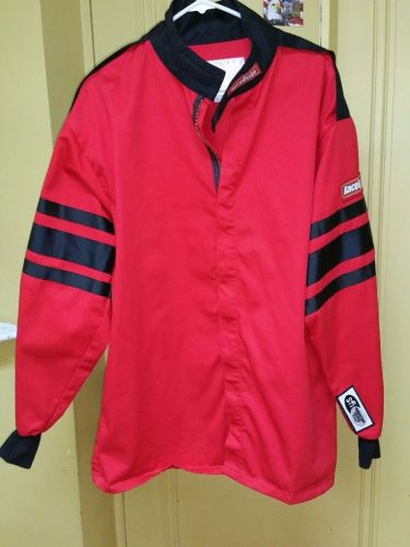 - used- racequip/safequip red/black stripe xlg 111 driving race auto jacket