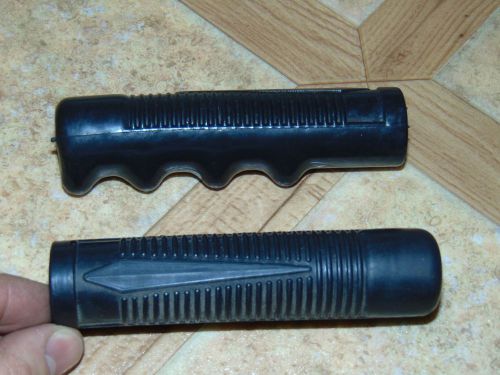 2 nos vintage black pistol handlebar hand grips snowmobile atv bike ppt 7/8"