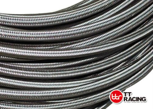 -6 an an6 3/8" braided stainless steel ptfe teflon fuel line hose 5ft