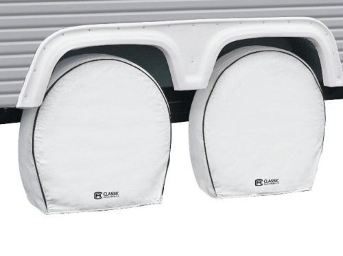 Classic accessories 80-219-302302-00 white deluxe wheel covers - 4pk. - 19&#034;- 22&#034;