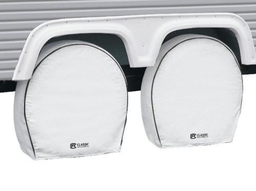 Classic accessories 80-219-302302-00 white deluxe wheel covers - 4pk. - 19"- 22"
