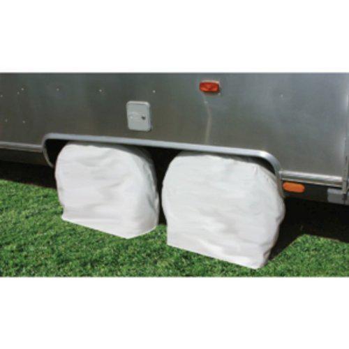  rv vinyl wheel & tire protector - 2 pack 33"-35" diamter arctic white camco 453