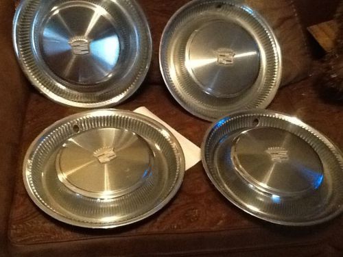 Vintage cadillac 72 15&#034; car auto wheel cover center hub cap set lot