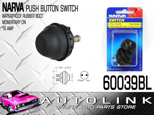 Narva 60039bl 12v momentary on push button switch with waterproof rubber boot