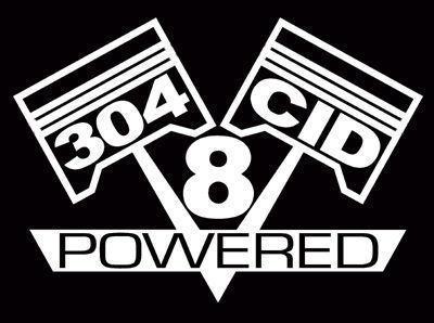 2 v8 304 cid engine piston decal set sticker emblems