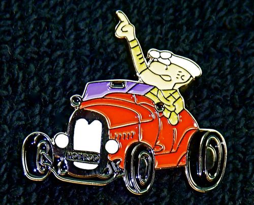 Hot rod - no spin - hat pin - lapel pin -  1 1/2&#034; wide x 1 1/8&#034; high